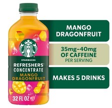 Starbucks Refreshers Concentrate Mango Dragonfruit, Refreshing Drink, 32 fl oz