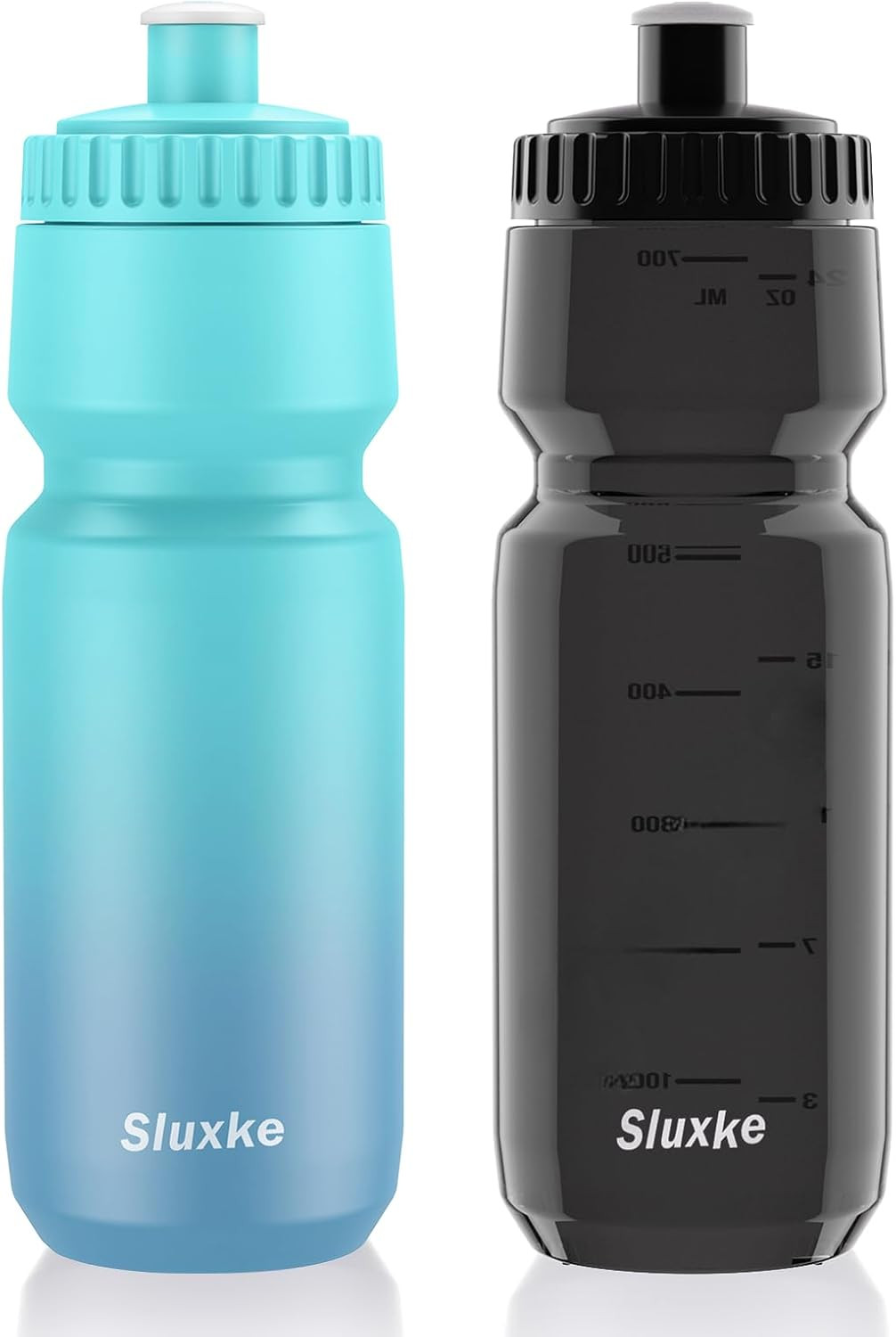 24Oz Cycling Water Bottle 2Pack, 720Ml Sports Squeeze Bicycle Bottle BPA Free, L