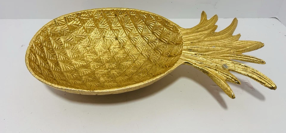Hollywood Regency Style Metal Pineapple Bowl/Tray - Image 2 of 4