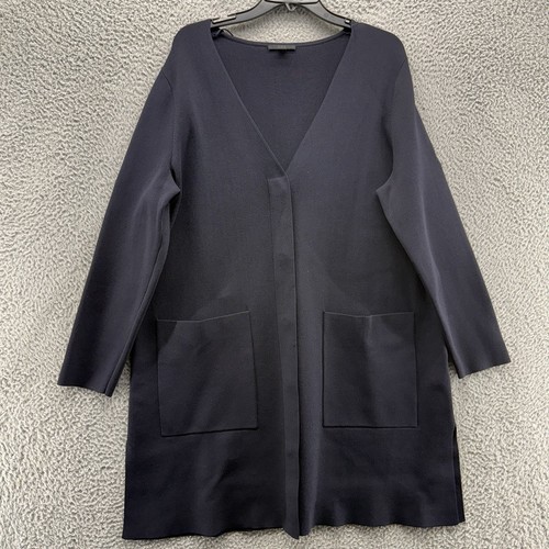 COS Cardigan Women’s Large Lg Black Long Jacket Coat Pockets