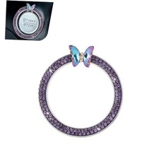 Bling Car Engine Start Stop Decoration Ring, Crystal Rhinestone Purple