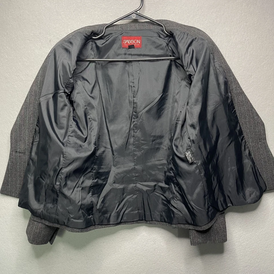 Винтажный Sasson женщин в тонкую полоску юбка костюм размер 12 - Изображение 4 из 4