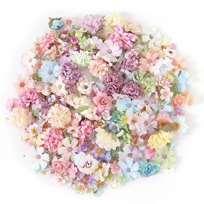 20/50Pcs Mini Random Mix Artificial Flowers Silk Fake Flowers for Home Decor Wed