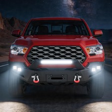 Steel Front Bumper W Led Lights D-ring Winch Plate For 2016-2023 Toyota Tacoma
