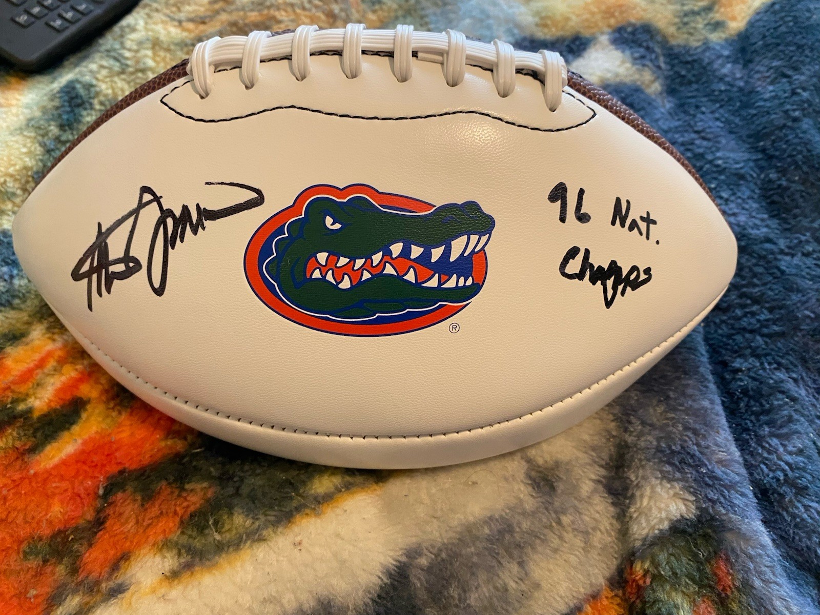 Steve Spurrier Autographed Signed Florida Gators Coach 1996 Nat. Champs Football W/ JSA COA! 