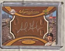 2007 UPPER DECK SWEET SPOT BASEBALL PADRES ADRIAN GONZALEZ ON-CARD AUTO 13/25 SP