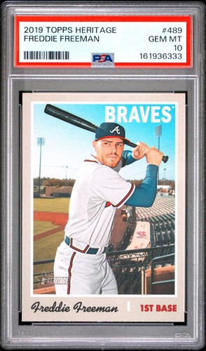 Freddie Freeman - 2019 Topps Heritage SP #489   PSA 10