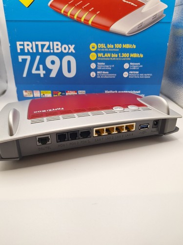 AVM FRITZ!Box 7490 WLAN-Router, Rot/Silber, DSL, Fritzbox - Bild 2 von 3