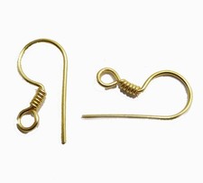 150 Pcs 21X10mm Earring Finding 18k Gold Plated Earwire Components vp-186