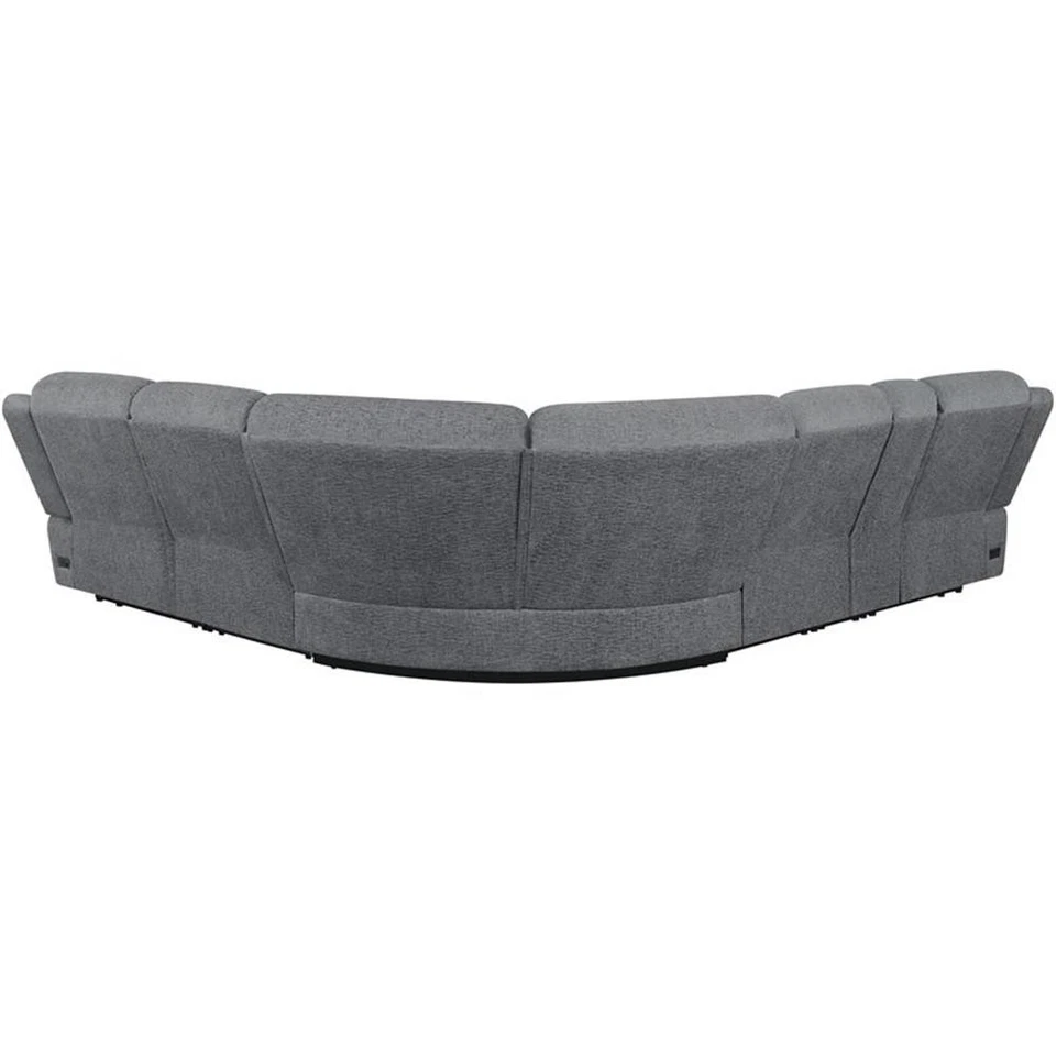 Montaña rusa Bahréin 6 piezas chenilla tapizada movimiento seccional en carbón Foto 3 de 4