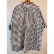 Northwest Territory Mens 5XLT Blue Plaid Short Sleeve Button Down Shirt Tall