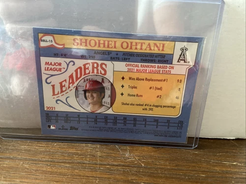 2023 Topps Series 1 Box Topper Shohei Ohtani Jumbo League Leaders In Top loader