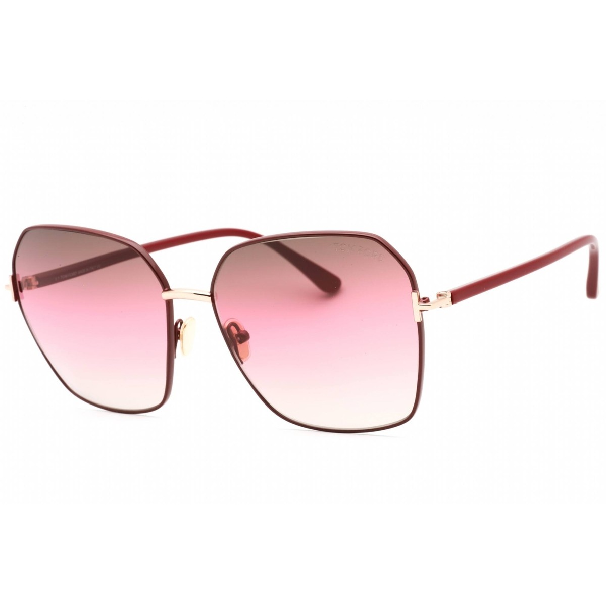Tom Ford Women's Sunglasses Shiny Bordeaux Cat Eye Full Rim