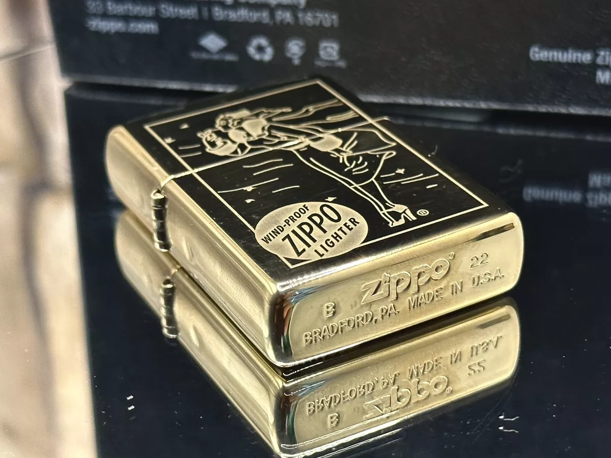 Zippo Solid Brass Windy Girl Lighter Limited Edition New and Unfired