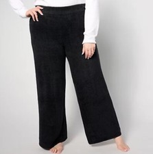 Barefoot Dreams Regular CozyChic Lite Wide-Leg Seamed Pant Black XL A630188