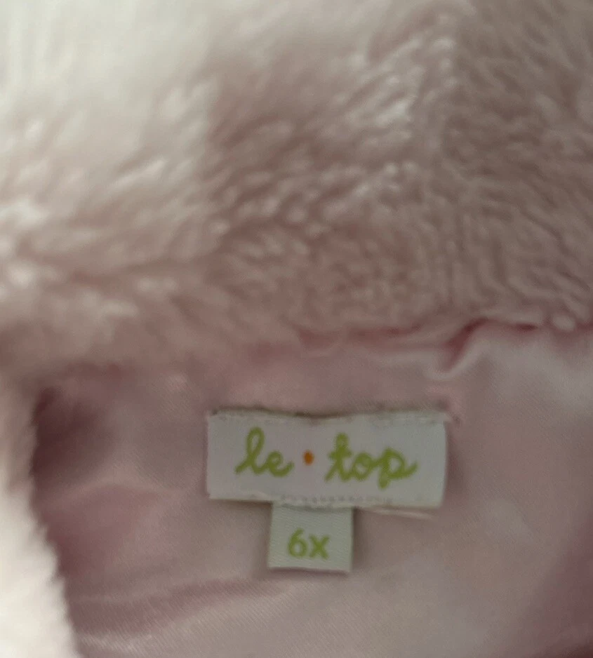 LK NW Le Top Abrigo Chaqueta Rosa Imitación Piel Volantes Talla 6X Foto 2 de 4