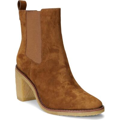 Lauren Ralph Lauren Women Marianna Block Heel Chelsea Boots Size US 6B Brown