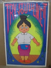 Try it! you'll like it love Vintage Poster 1971 peace black light 20104