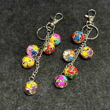 2 pcs Assorted Chain Cute Bead Chain Keychain Bell Bell Keychain Pendant for Han