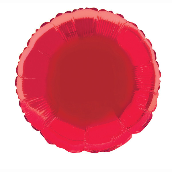 Ruby Red Solid Round Foil Balloon 18""