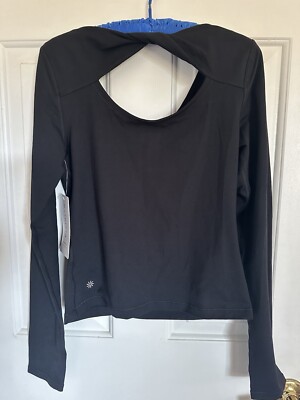 Athleta NWT Women's Shanti Twist Top Size Med Color Black