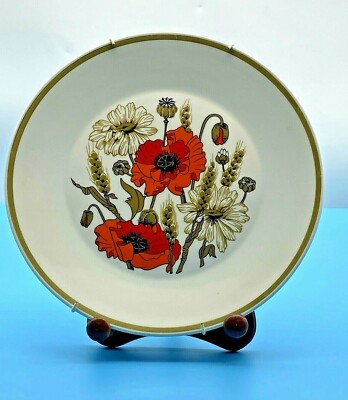 Vintage J&G Meakin Teller Abendessen Mohn Porzellan Wandbehang Aufhänger enthalten