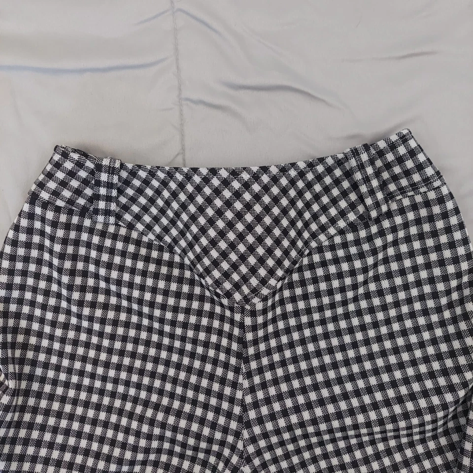 Vintage 1960 / 70s Fem-E- Nits Checkered Bell Bottom Pants, Kids Tag Size 6 - Image 3 of 4