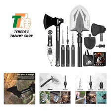 Survival Shovel High Carbon Steel Tactical Shovel Axe Folding Entrenching Too...