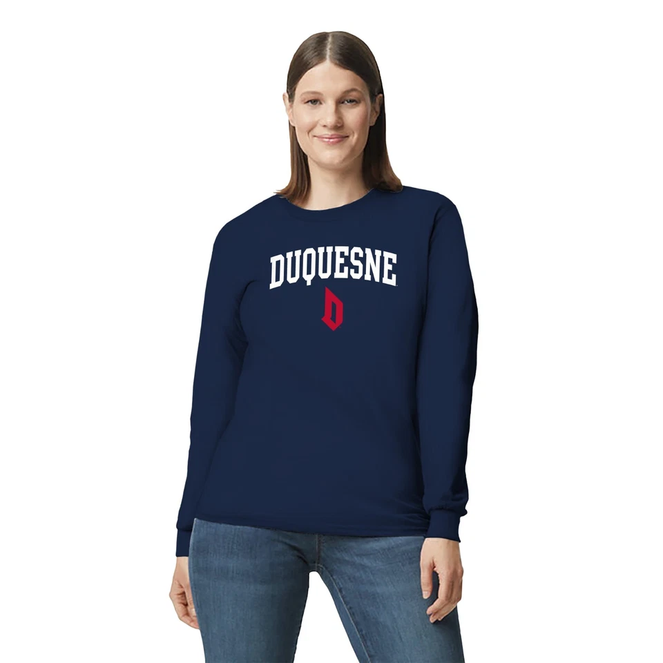 Duquesne Arch Logo Long Sleeve - Navy - Image 4 of 4