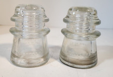 2 Vtg Hemingray 17 Clear Glass Insulators USA Made
