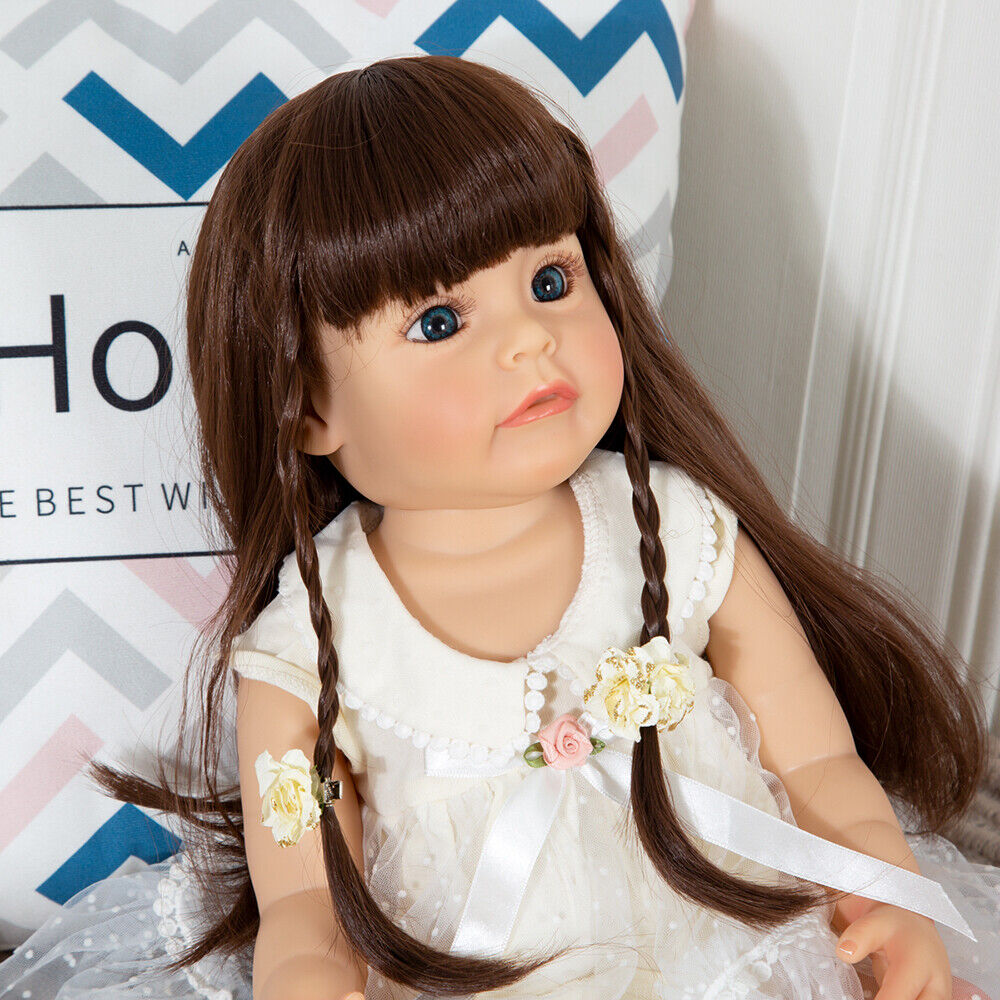 Full silicone reborn dolls 2255cm girl body bb reborn babies toddler dolls  for child birthday