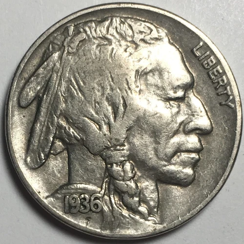 1936 Buffalo Nickel - Extremely Fine (XF) Nice Full Date Full Horn KM#134 - 3859
