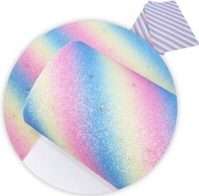 Rainbow Ombre Fine Glitter FAUX LEATHER SHEET 8" X 13" 1074286 Stripes
