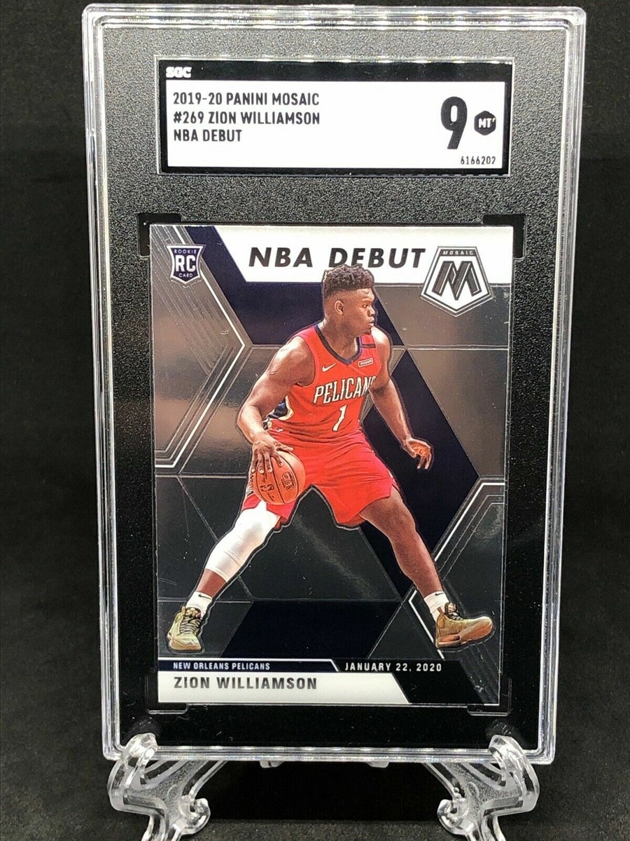 20Zion Williamson RC 2019-20 Panini Mosaic NBA Debut Rookie#269  SGC9!Pelicans RC