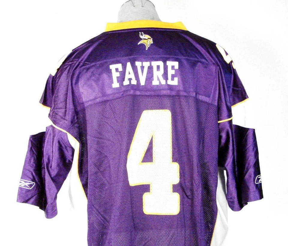 Reebok NFL Minnesota Vikings Favre 4 Purple Football Jersey #4 Youth Boy's NWT - Image 4 of 4