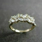 1.50 Ct Marquise Lab-Created Diamond 14k Yellow Gold Plated Wedding Band Ring