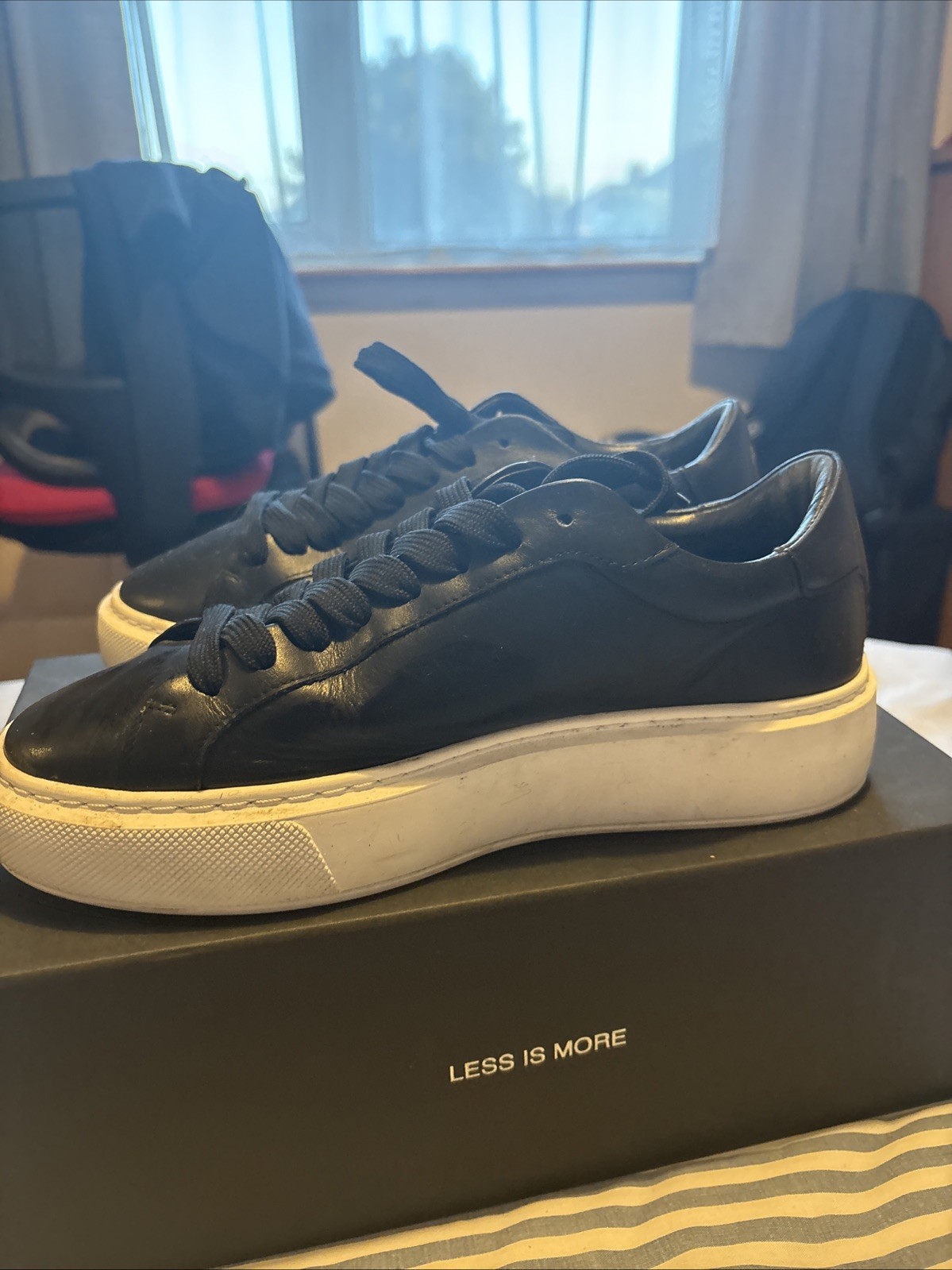 Arne Essential Leather Trainer In Black Size 8 Good Condition Used Once Only image 5