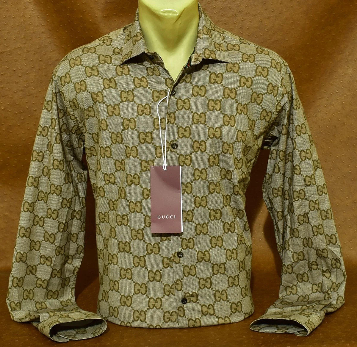Gucci Long Sleeve Brown Shirts for Men for sale | eBay