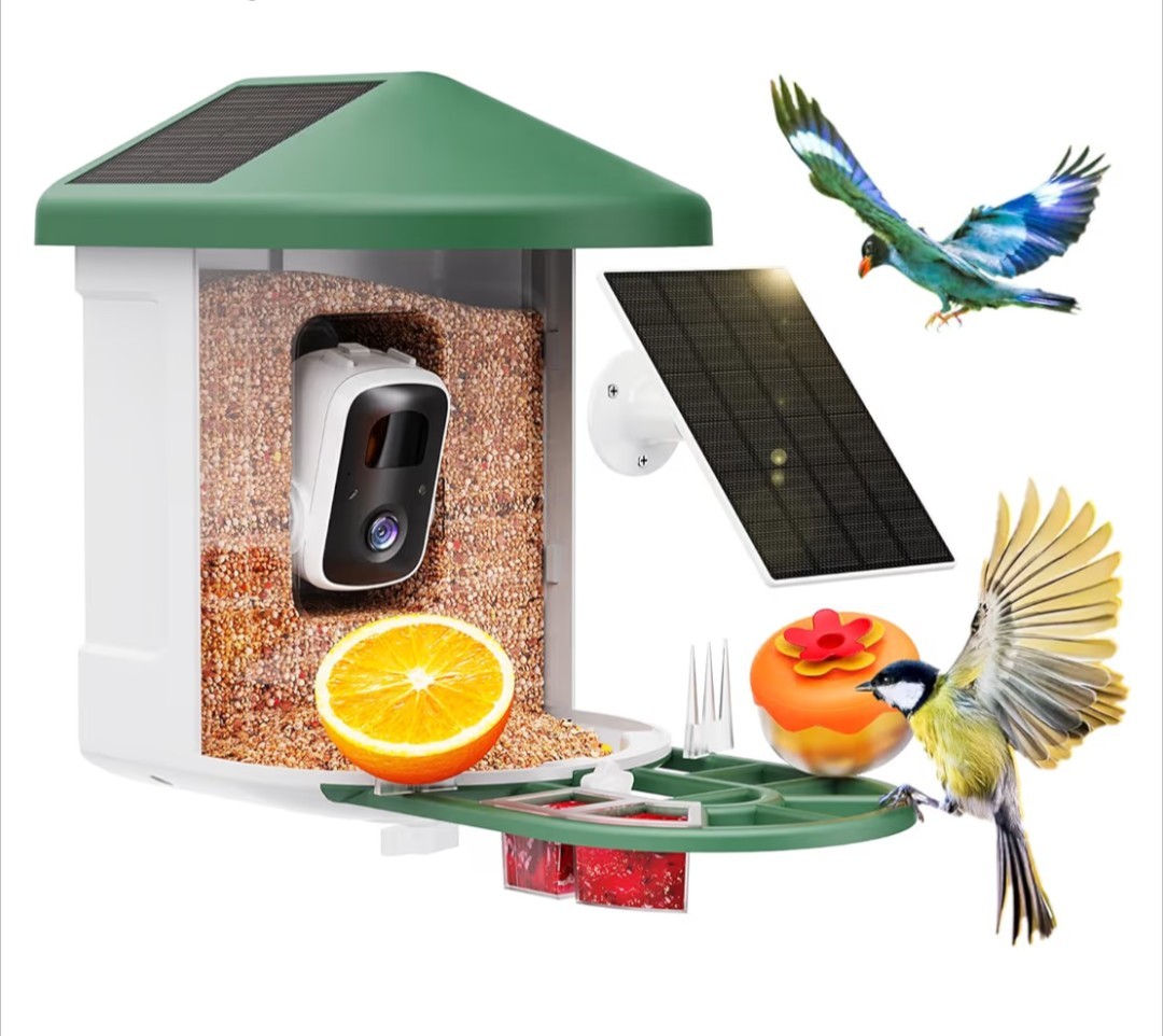 Bird Feeder with Camera with AI Identify Birds Species Solar Panel