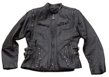 Vintage Harley Davidson Women's Leather Fringe Biker Jacket -Medium -Made in USA