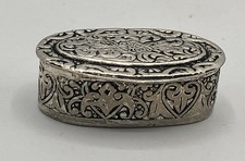 SCATOLINA PORTAGIOIE D’EPOCA ARGENTO 925 REALIZZATA A MANO CON DECORAZIONI 18,7g