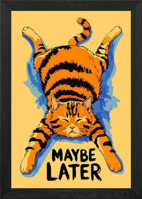 Faule Katze Gerahmtes Wandbild Poster Leinwanddruck Bild