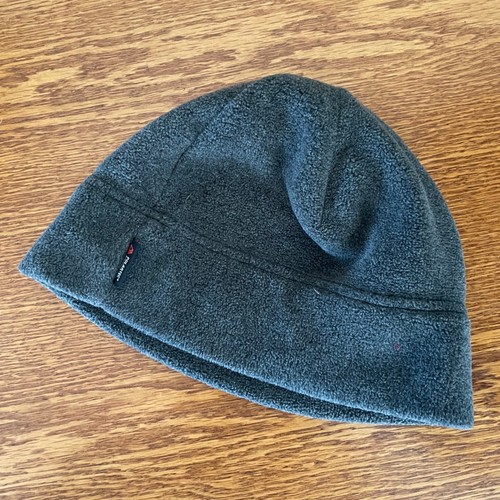 Lands' End Aircore Fitted Beanie Hat Winter Polyester Fleece Dark gray one size