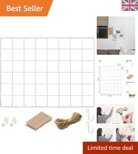 Customizable White Wire Wall Grid Notice Board for Stunning Room Decor | 1 Pack