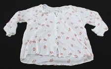 Market & Spruce Women's Velma Embroidered Button-Up Blouse EH6 White Large NWT