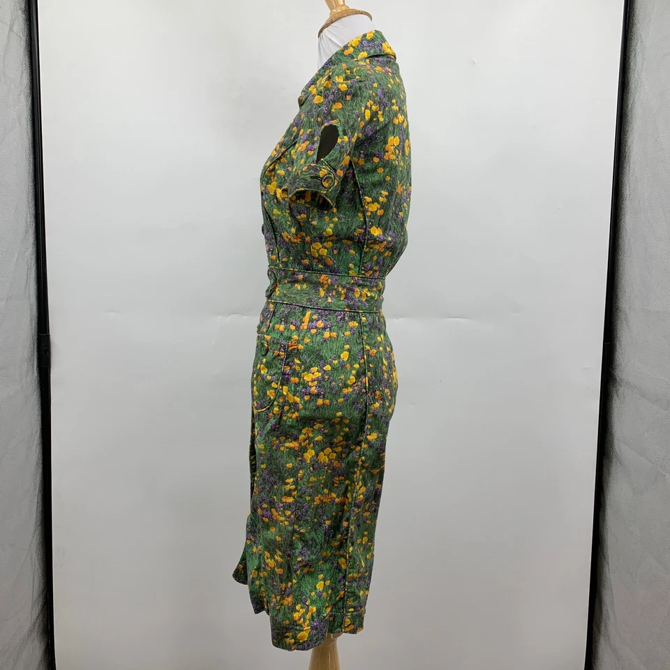 Vestido Paul Smith Mujer S Pequeño Jardín Botón Frontal Manga Abullonada Bolsillo Funda Foto 3 de 4