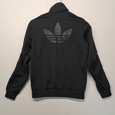 Adidas Youth Originals Black White Stripes Firebird Track Jacket Big Logo