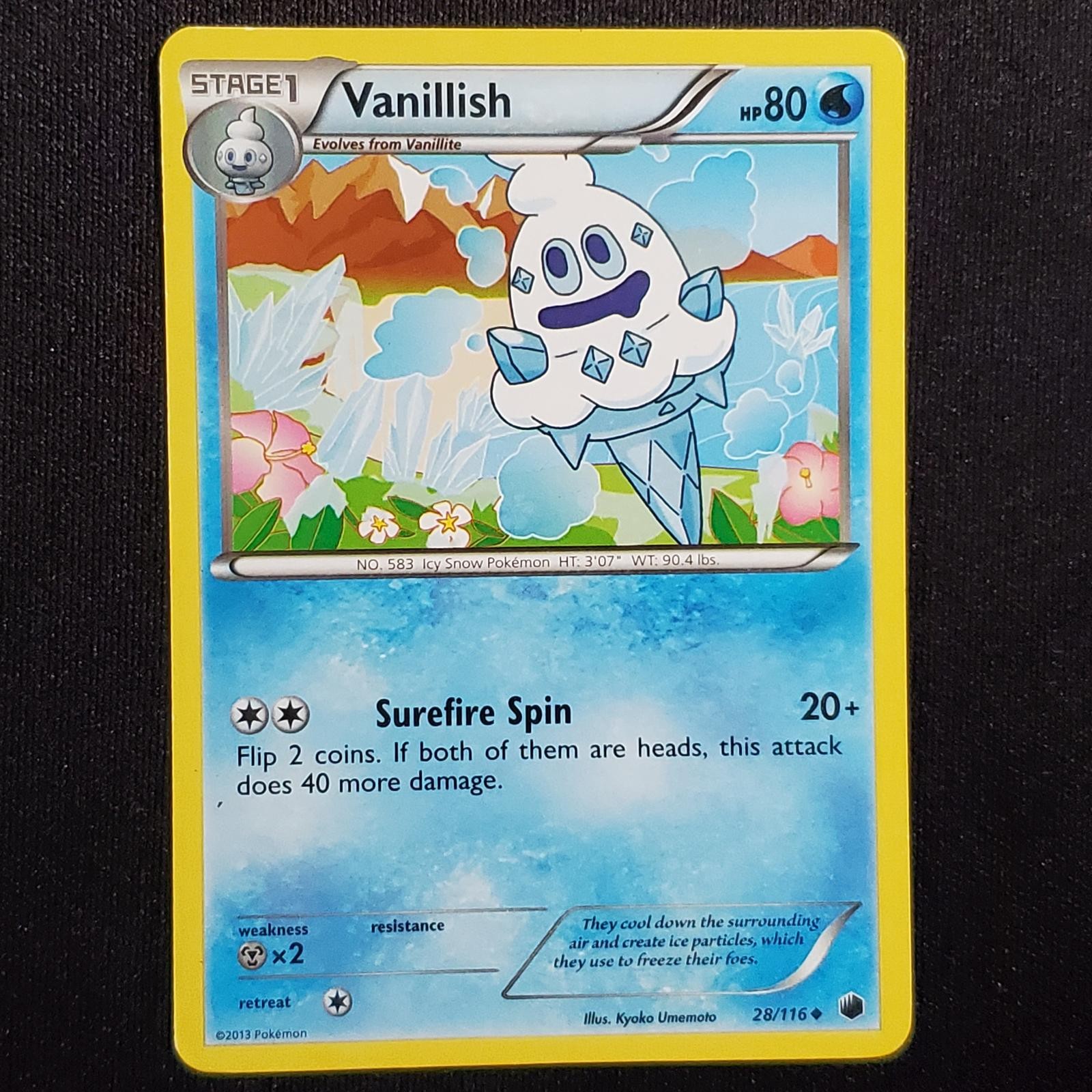 Vanillish 28/116 Uncommon Plasma Freeze Pokemon Heavily Played