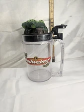 Vtg 1997 Budweiser Beer Talking Plastic Beer Mug Lizards Louie & Frankie Tested