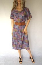 Floral summer dress, ditsy floral, cotton blend, small 10 12 uk